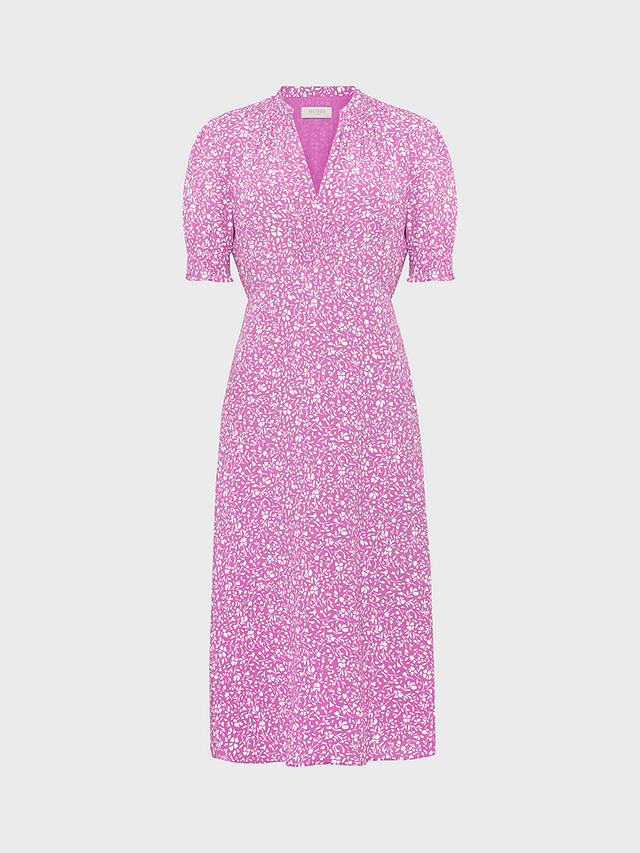 Hobbs Tullia Floral Midi Dress, Pink/Ivory