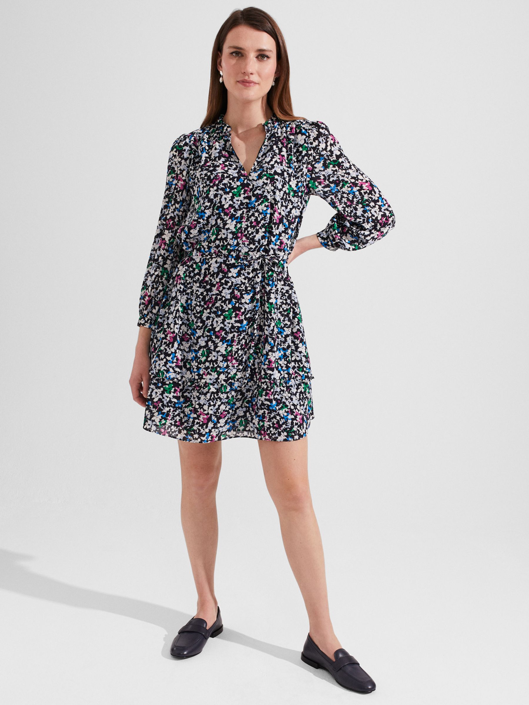 Hobbs Selina Abstract Print Mini Dress, Navy/Multi at John Lewis & Partners