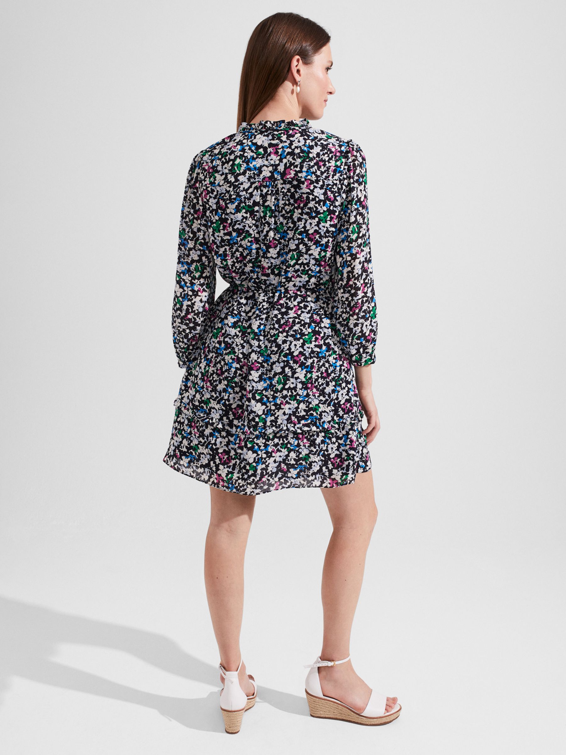 Hobbs Selina Abstract Print Mini Dress, Navy/Multi at John Lewis & Partners