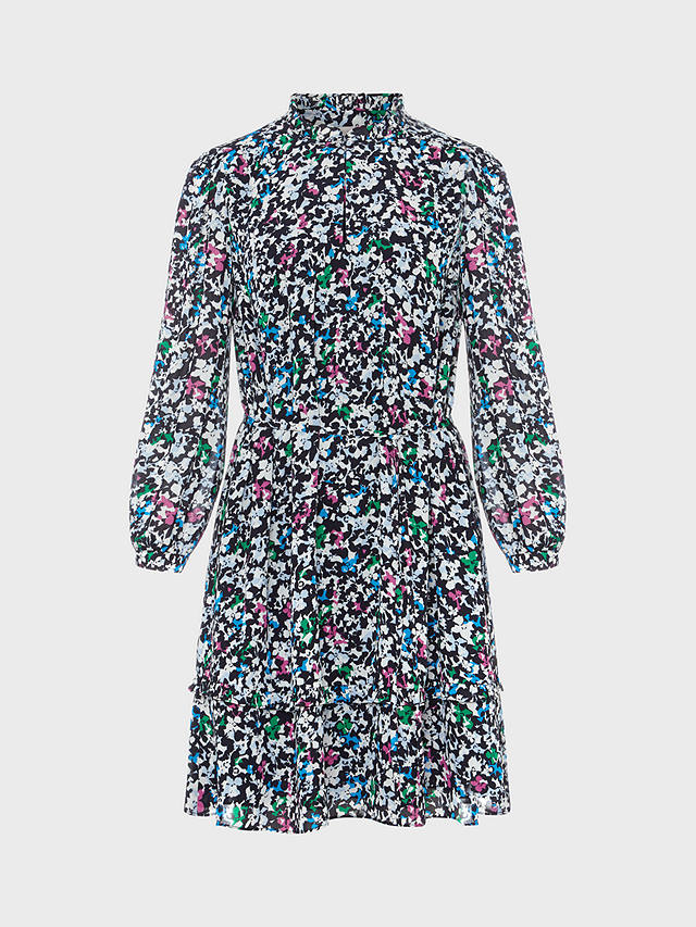 Hobbs Selina Abstract Print Mini Dress, Navy/Multi