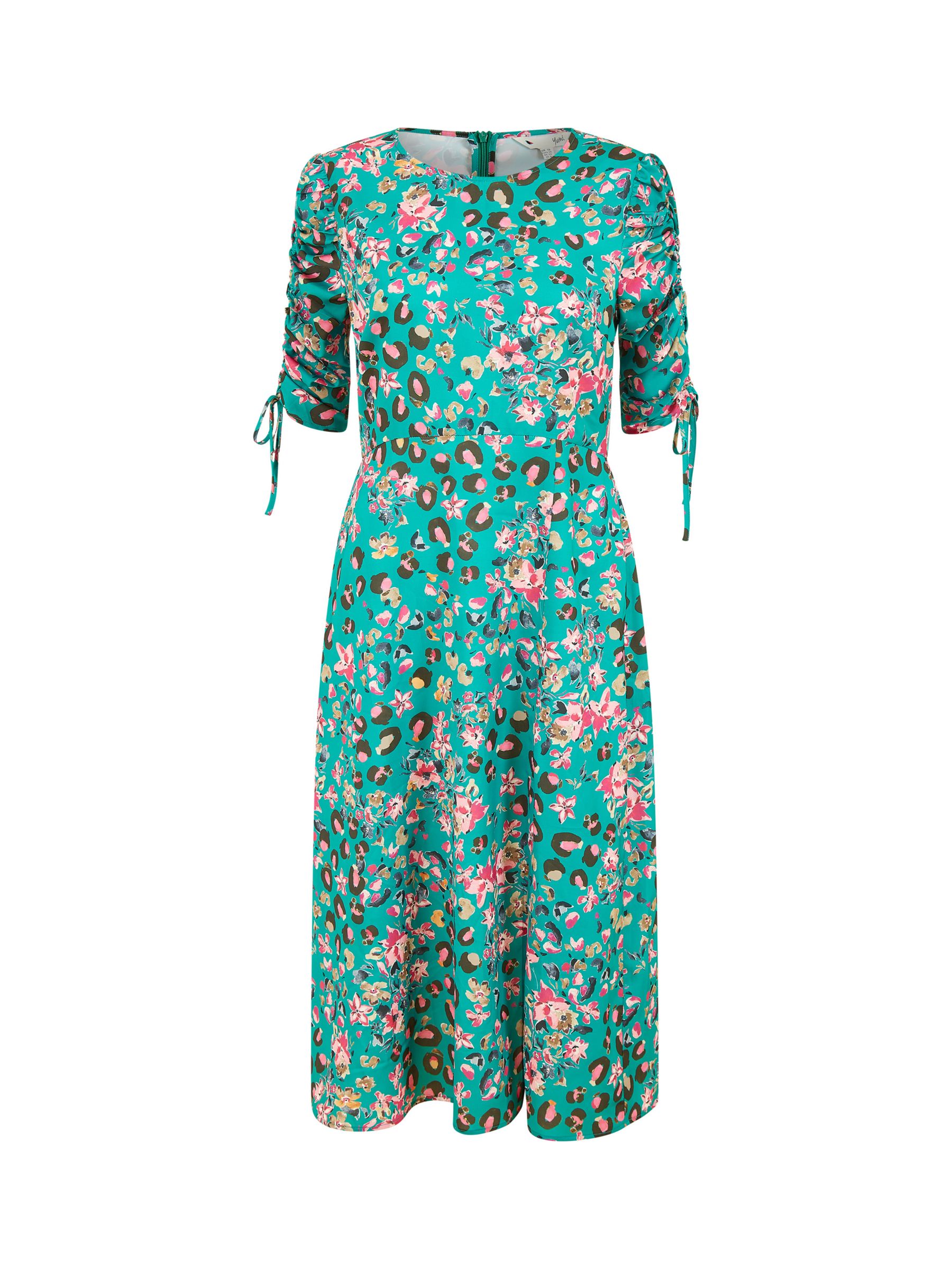 Buy Yumi Skater Style Midi Dress, Green/Multi Online at johnlewis.com