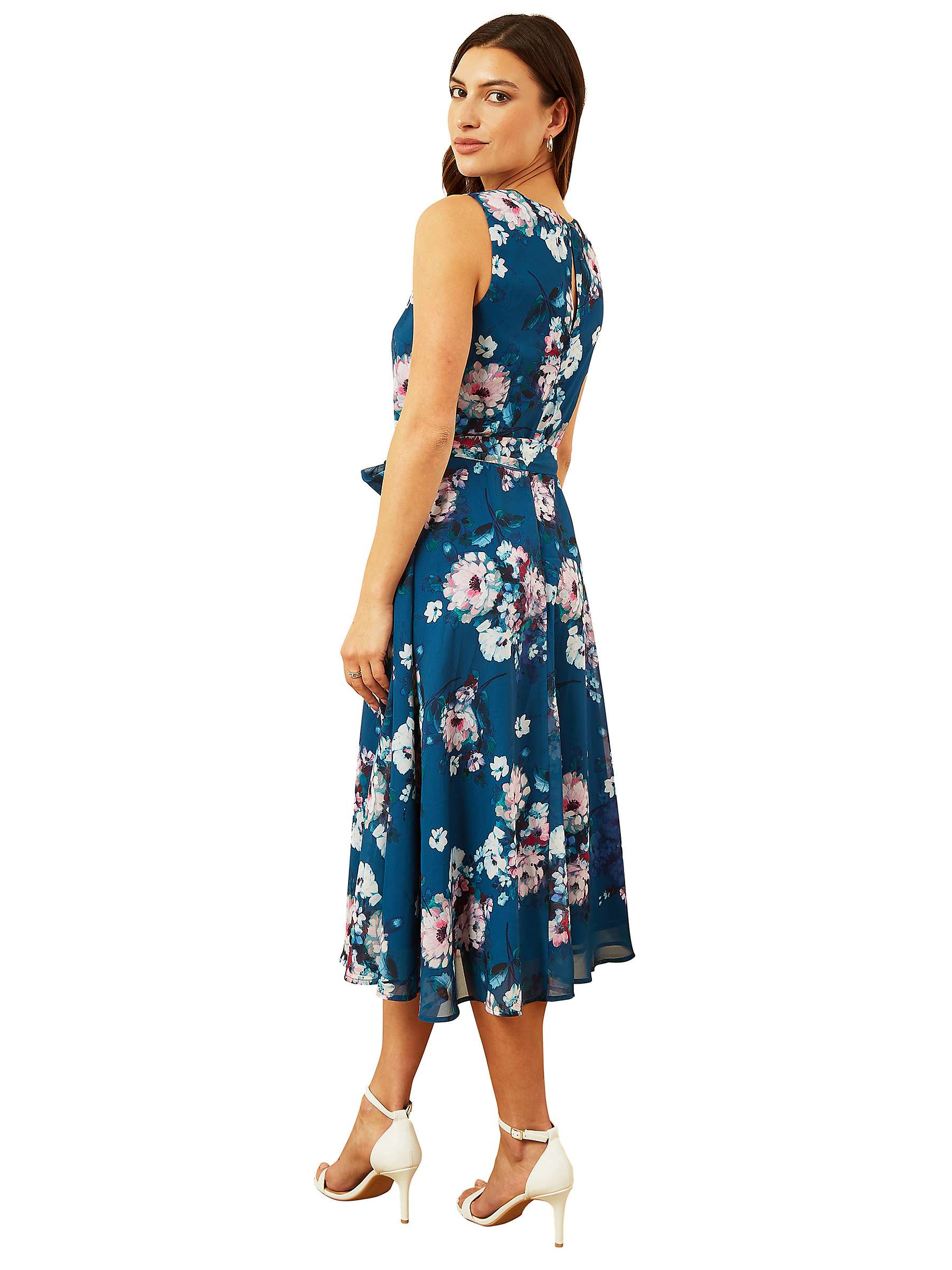 Buy Yumi Floral Skater Dress, Teal/Multi Online at johnlewis.com
