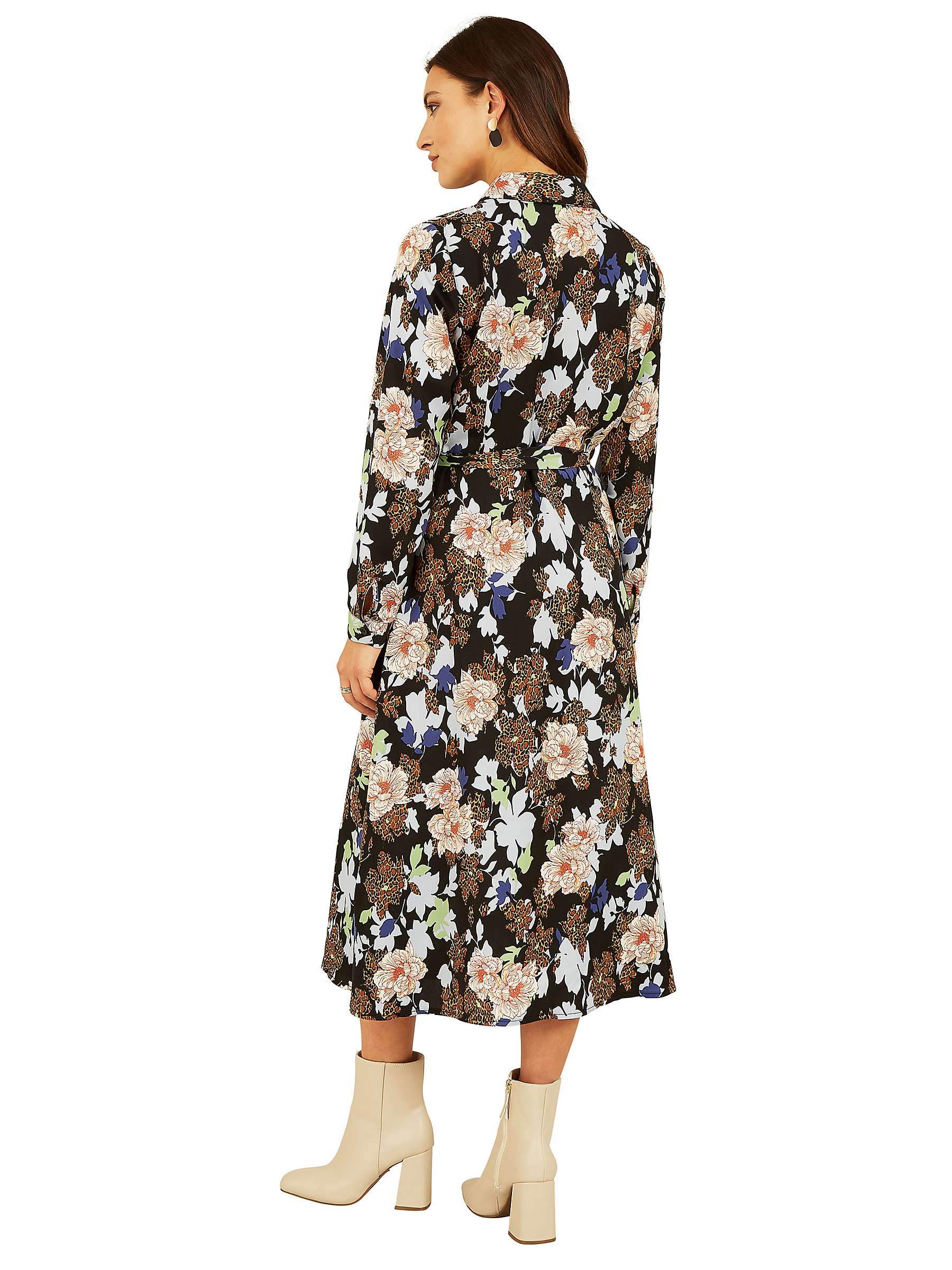 Buy Mela London Floral & Animal Print Shirt Dress, Black Online at johnlewis.com