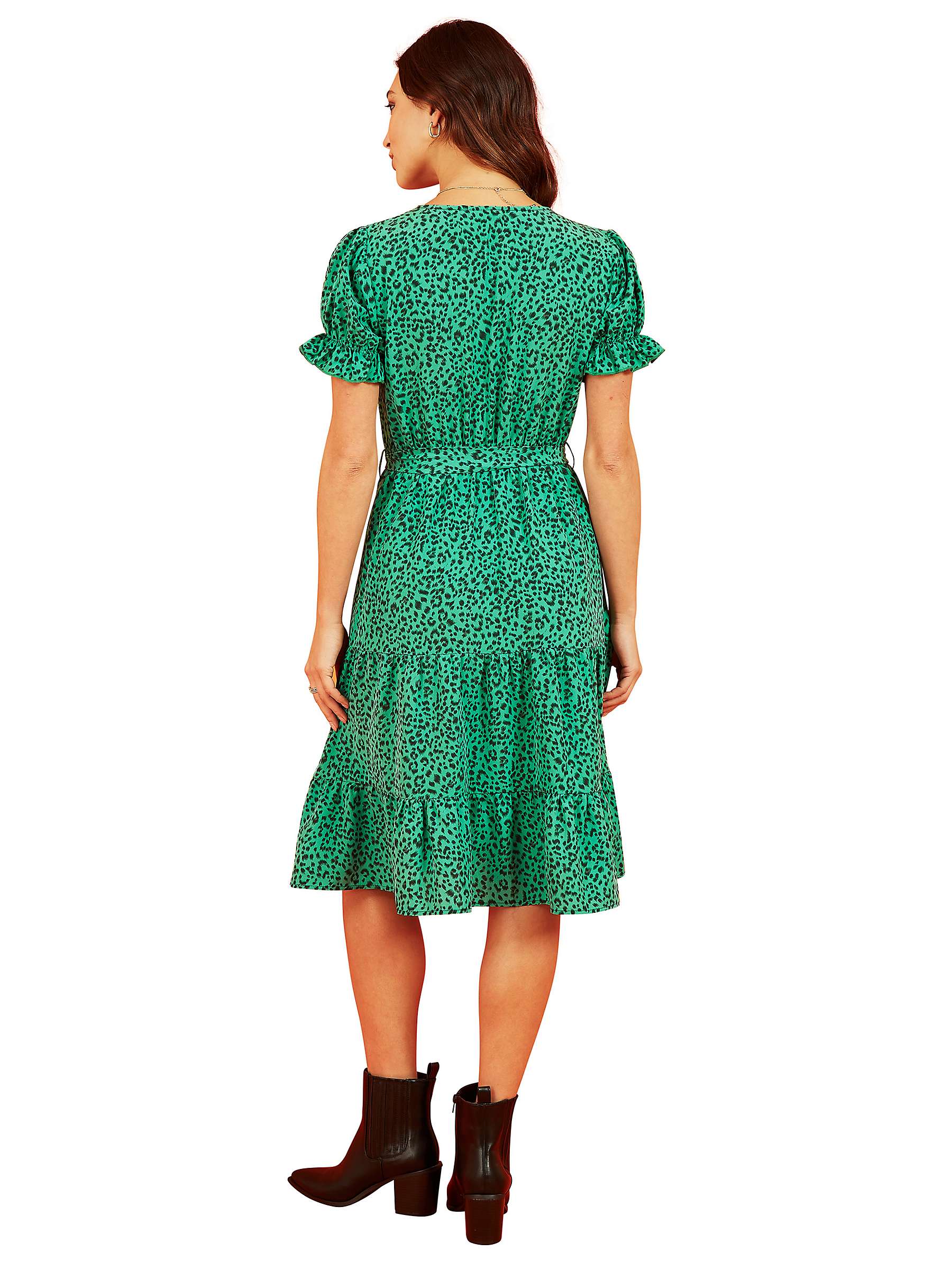 Buy Mela London Animal Print Skater Style Dress, Green/Black Online at johnlewis.com