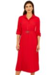 Mela London Pleated Shirt Dress, Red, Red