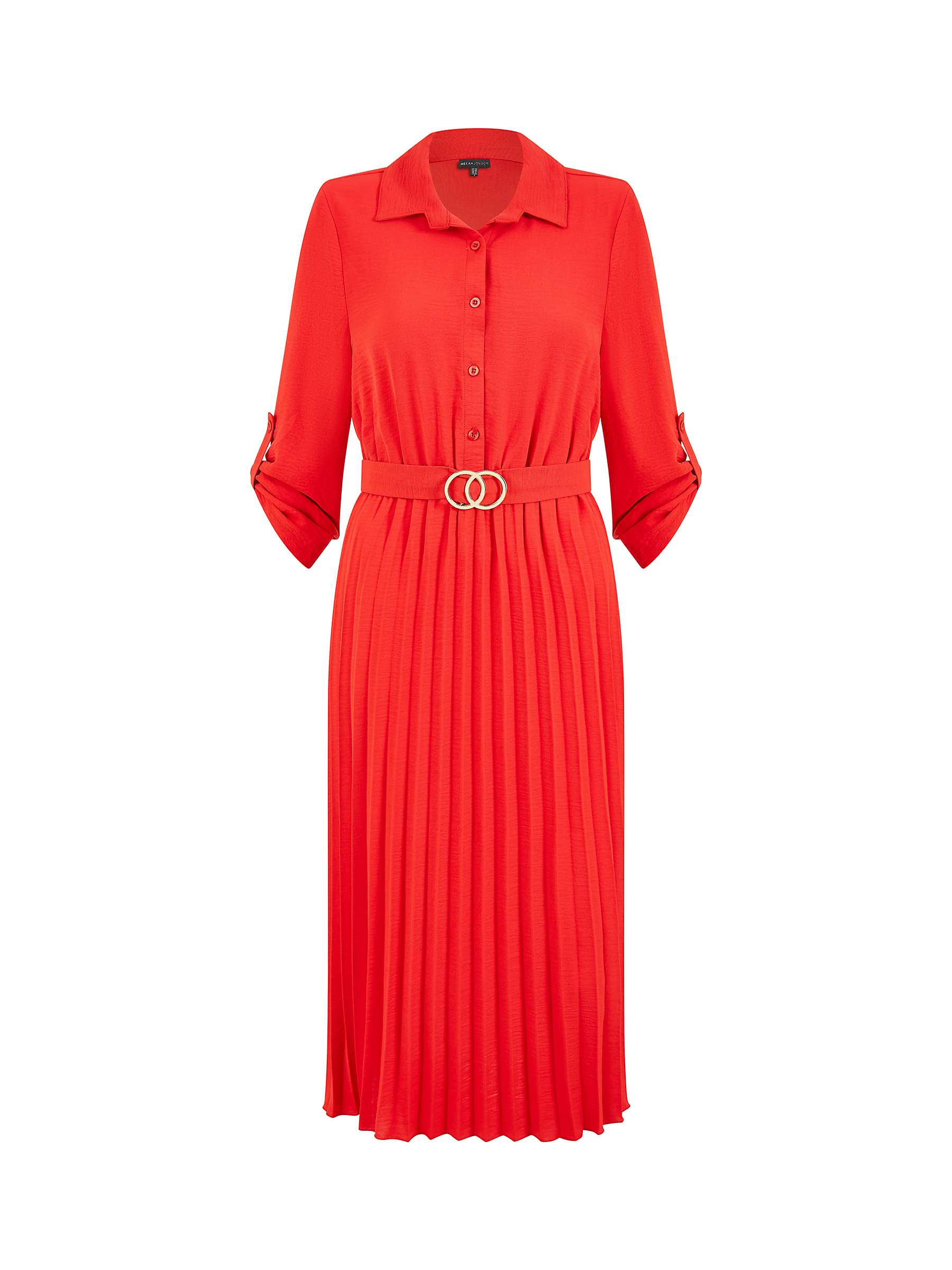 Buy Mela London Pleated Shirt Dress, Red Online at johnlewis.com
