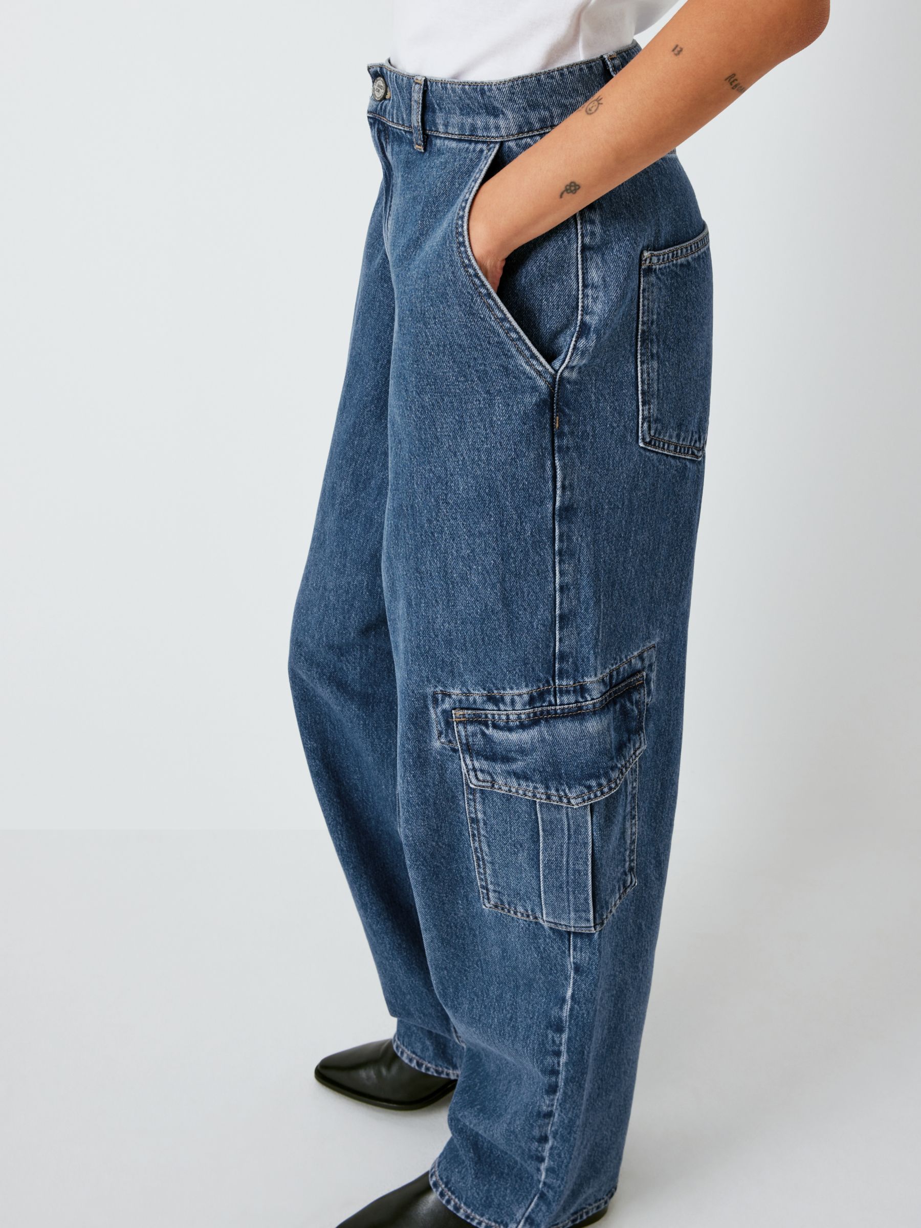 AND/OR Culver Cargo Jeans, Mid Blue Wash