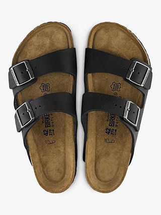 Birkenstock Arizona Soft Foot Bed Oiled Leather Sandals, Black