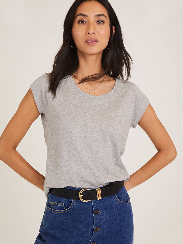Baukjen Catherine Organic Cotton T-Shirt, Grey Marl