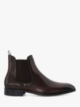 Dune Mandatory Leather Chelsea Boots, Dark Brown