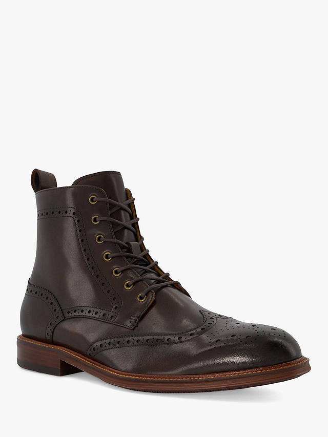 Dune Morrals Lace Up Brogue Boots, Brown-leather