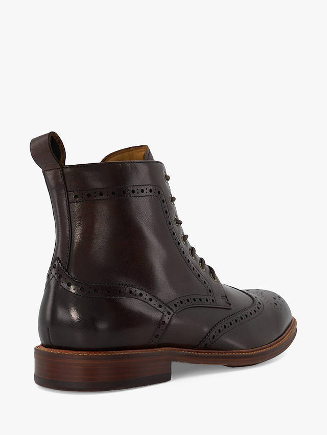 Dune Morrals Lace Up Brogue Boots, Brown-leather