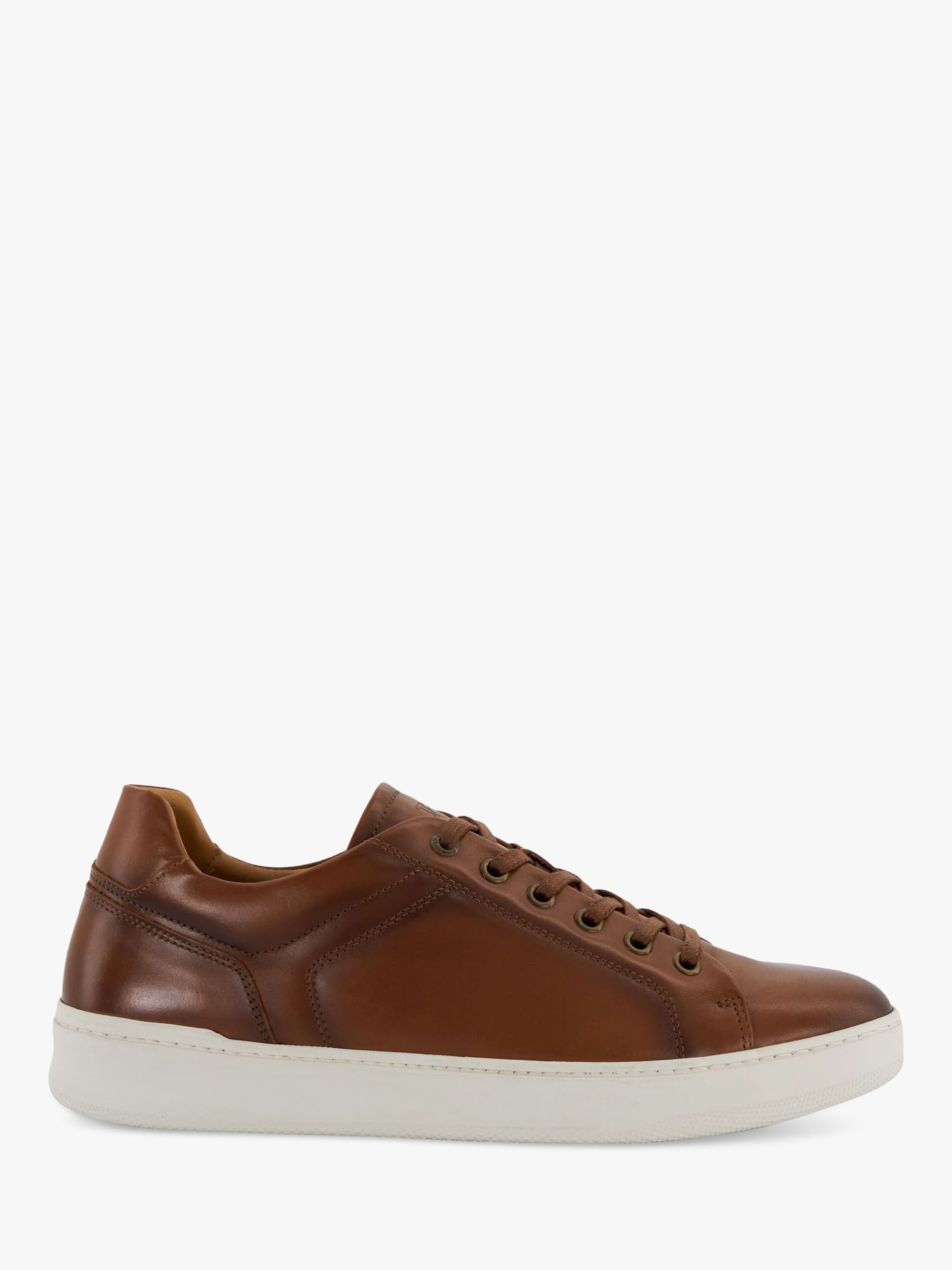 Dune Toledo Low Top Leather Trainers, Tan at John Lewis & Partners