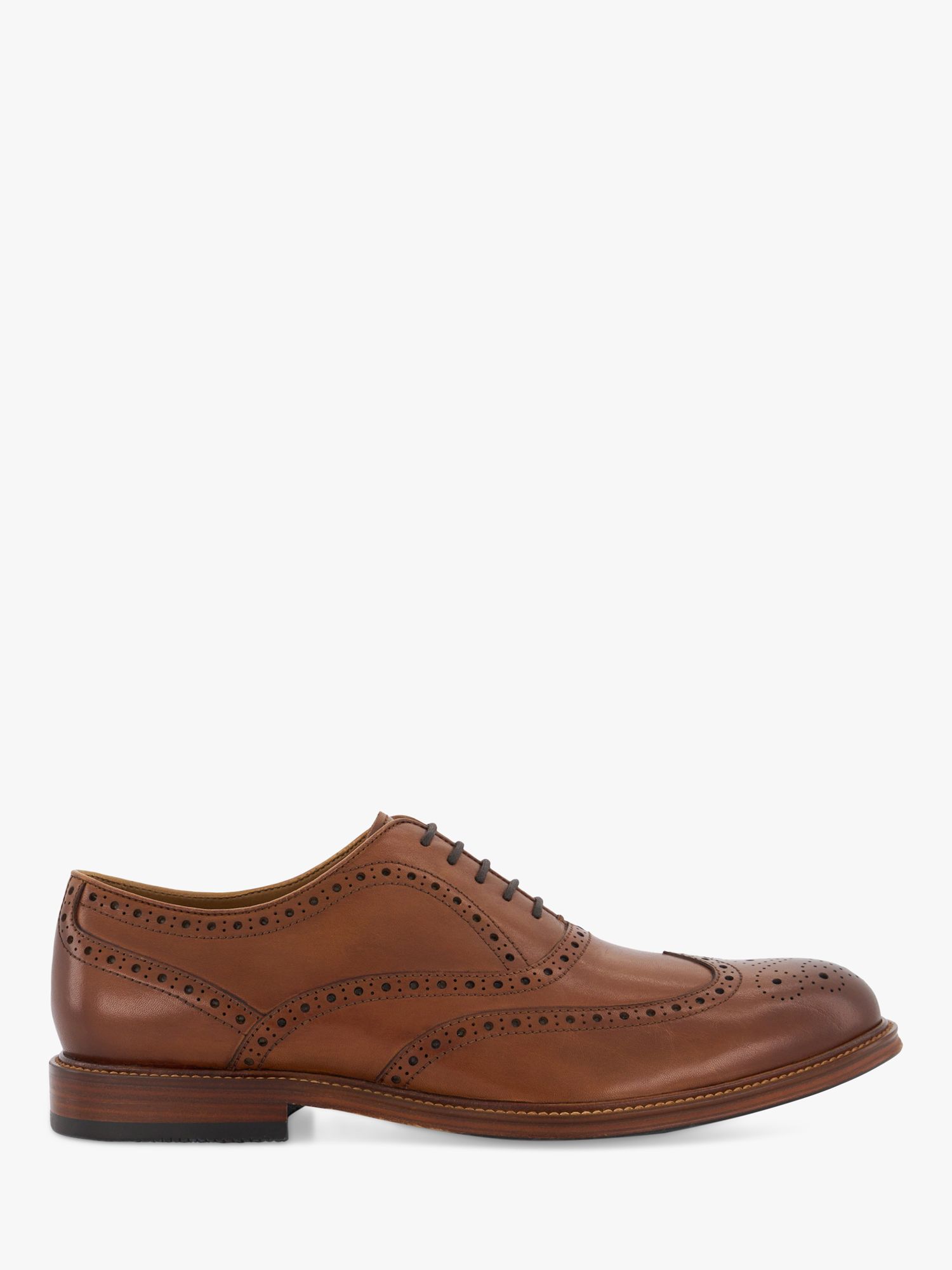 Dune Solihull Leather Brogue Shoes, Tan, 6
