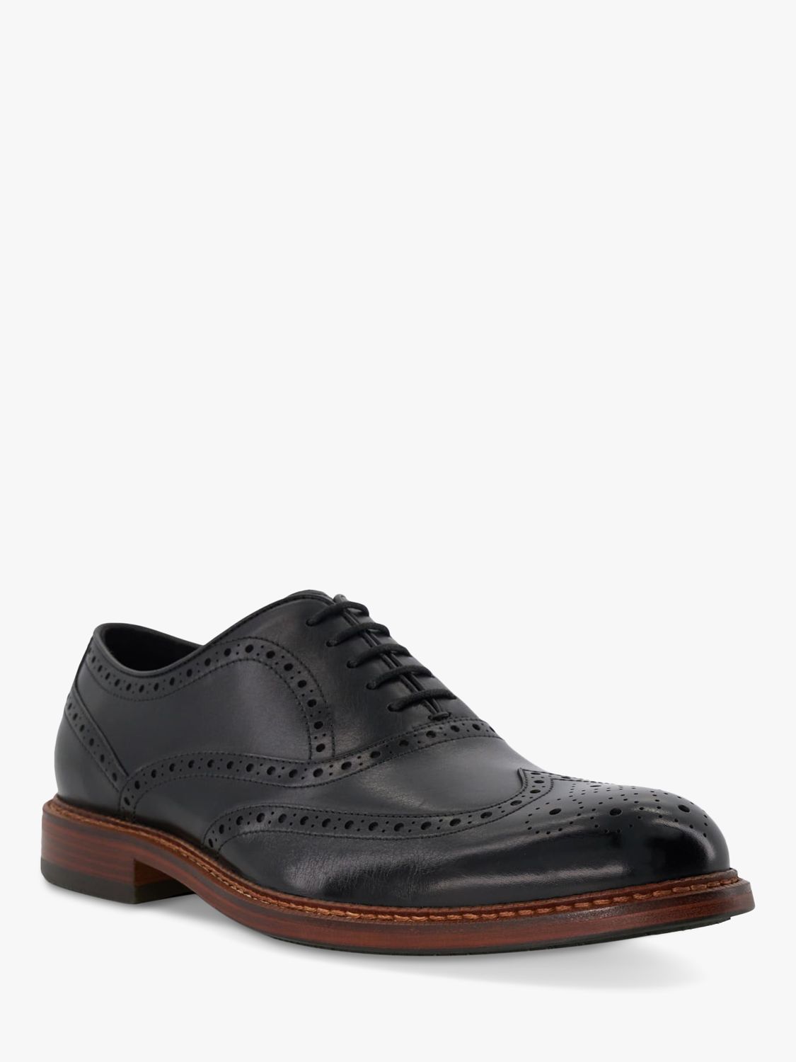Dune Solihull Brogue Leather Oxford Shoes, Black, 7