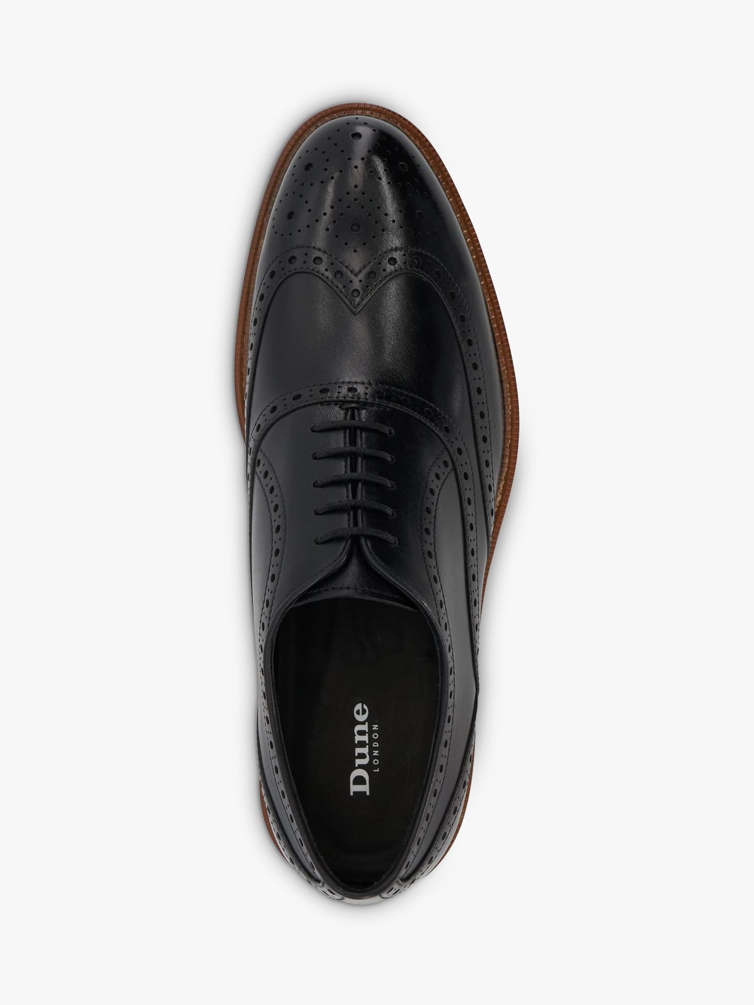 Dune Solihull Brogue Leather Oxford Shoes, Black, 7