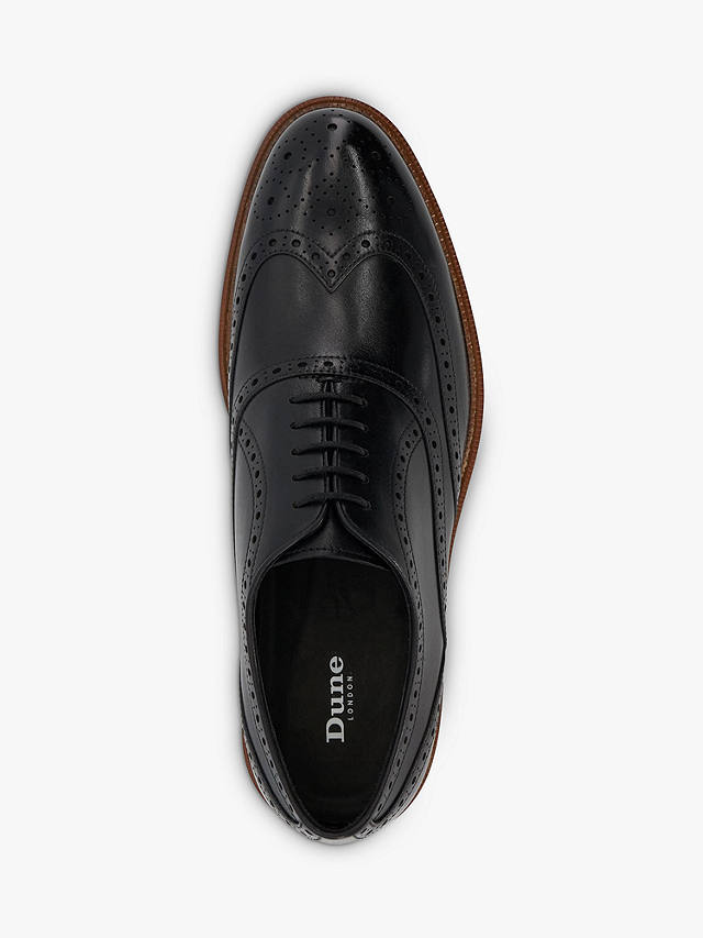 Dune Solihull Brogue Leather Oxford Shoes, Black