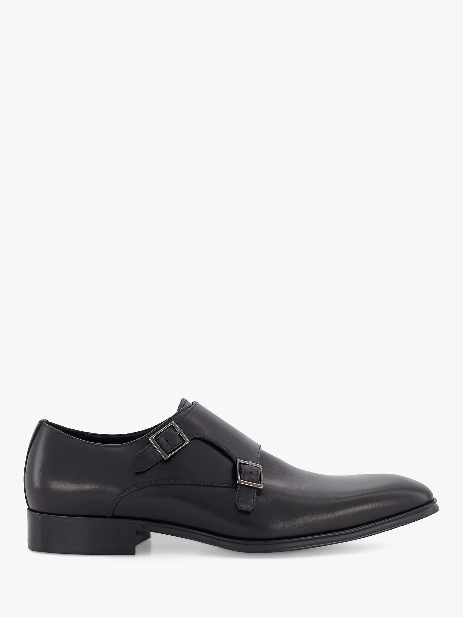 Buy Dune Situation Double Strap Leather Monk Shoes, Black Online at johnlewis.com