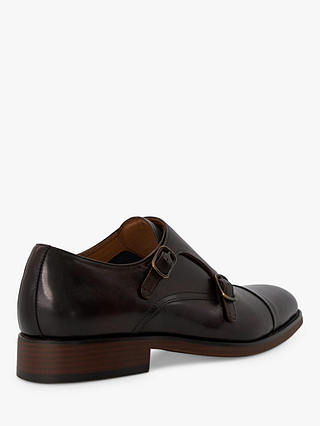 Dune Sullivann Toecap Double Monk Shoes, Brown-leather