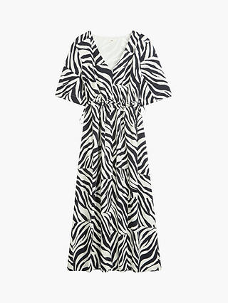 HUSH Grace Midi Dress, Patchwork Zebra