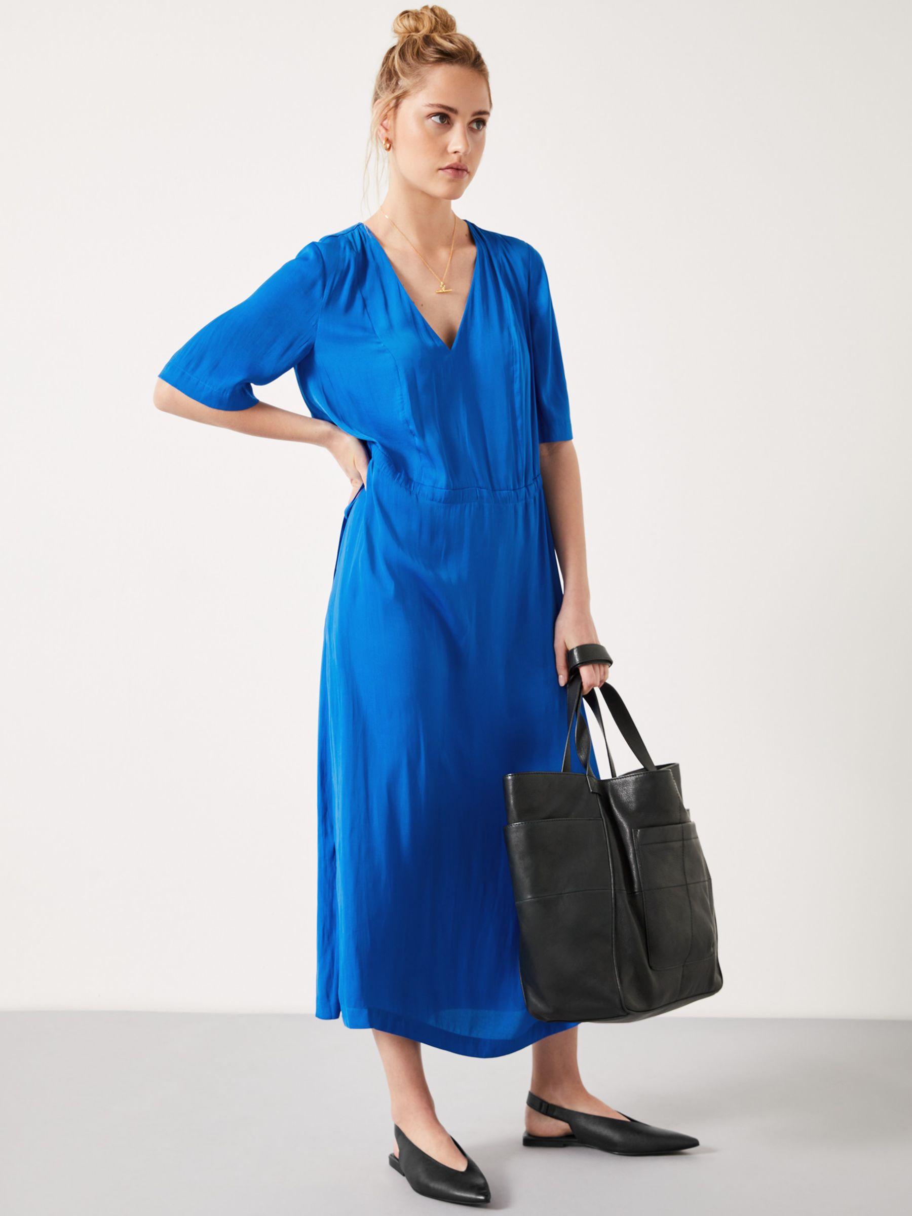 HUSH Grace Midi Dress, Vivid Blue, 4