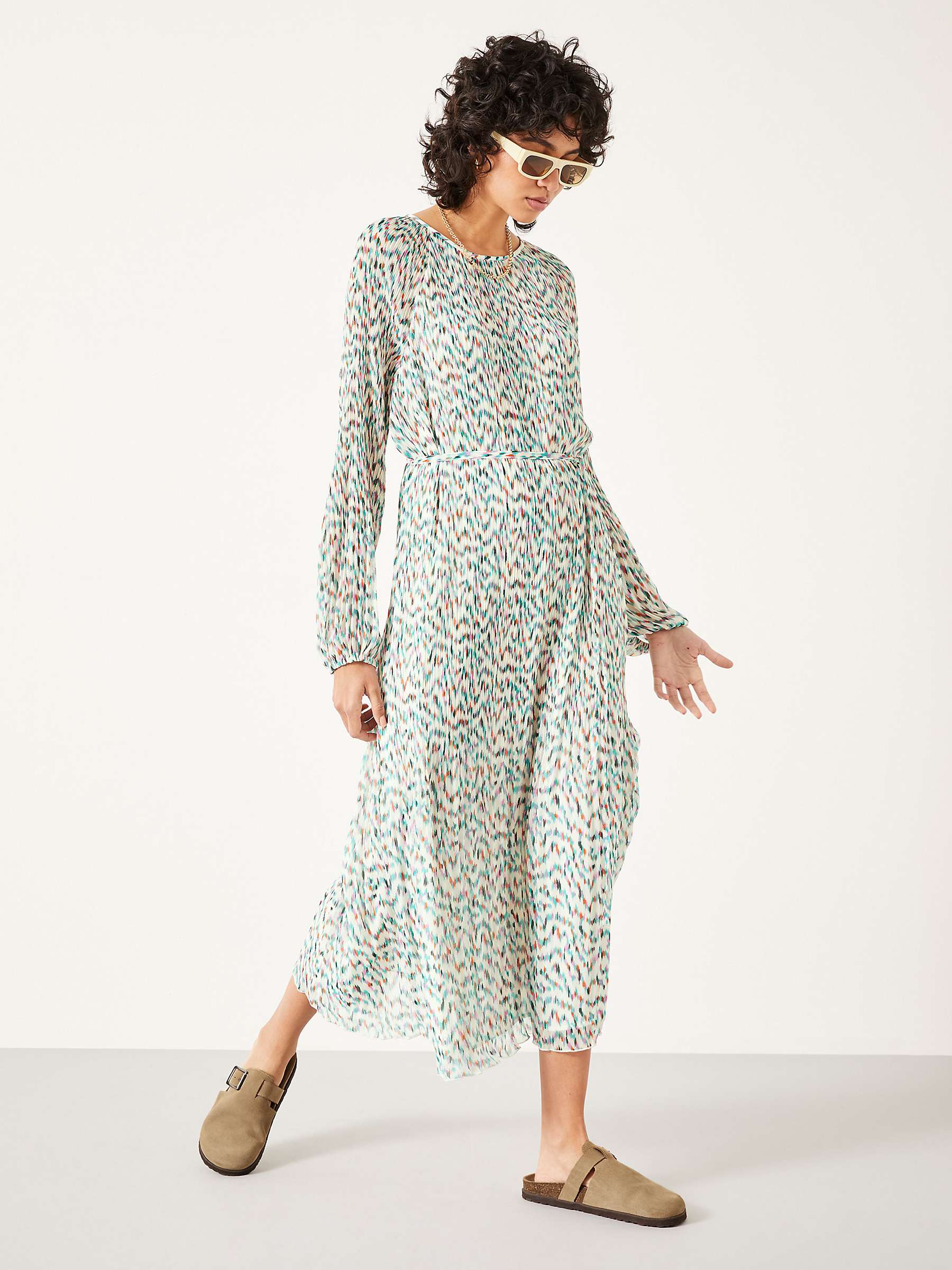 Buy HUSH Arabelle Abstract Print Midi Dress, Multi Online at johnlewis.com