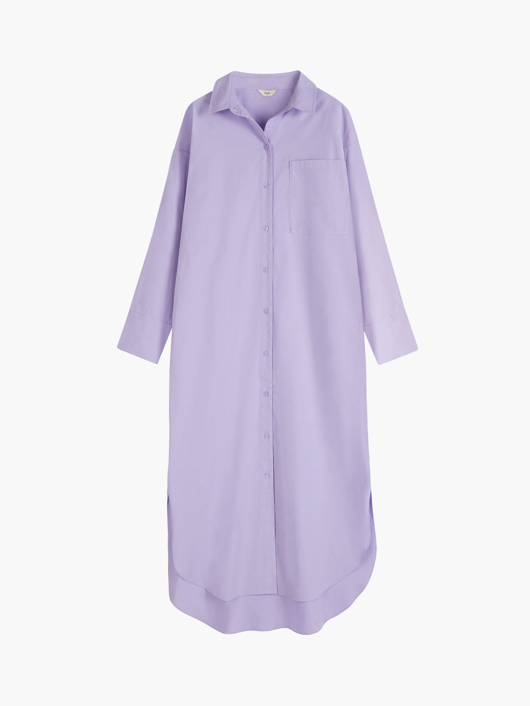 HUSH Sahra Maxi Shirt Dress, Purple, 10