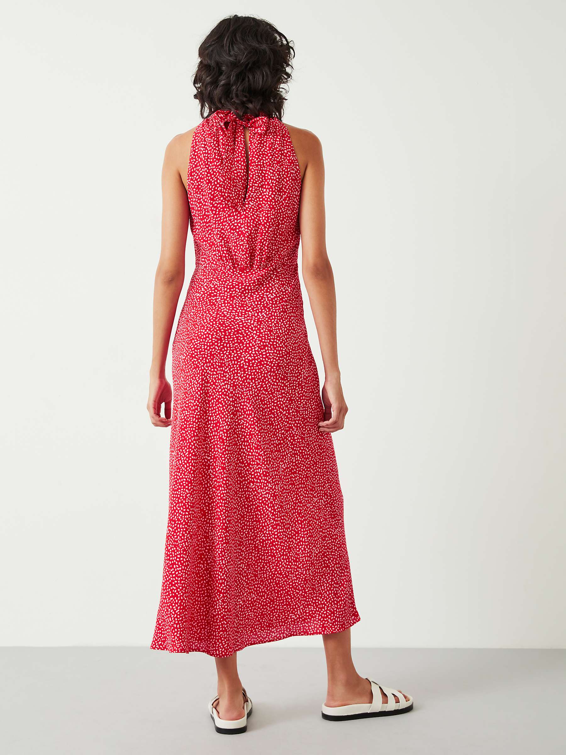 Buy HUSH Eliza Halter Sleeveless Midi Dress, Mini Mark Red Online at johnlewis.com