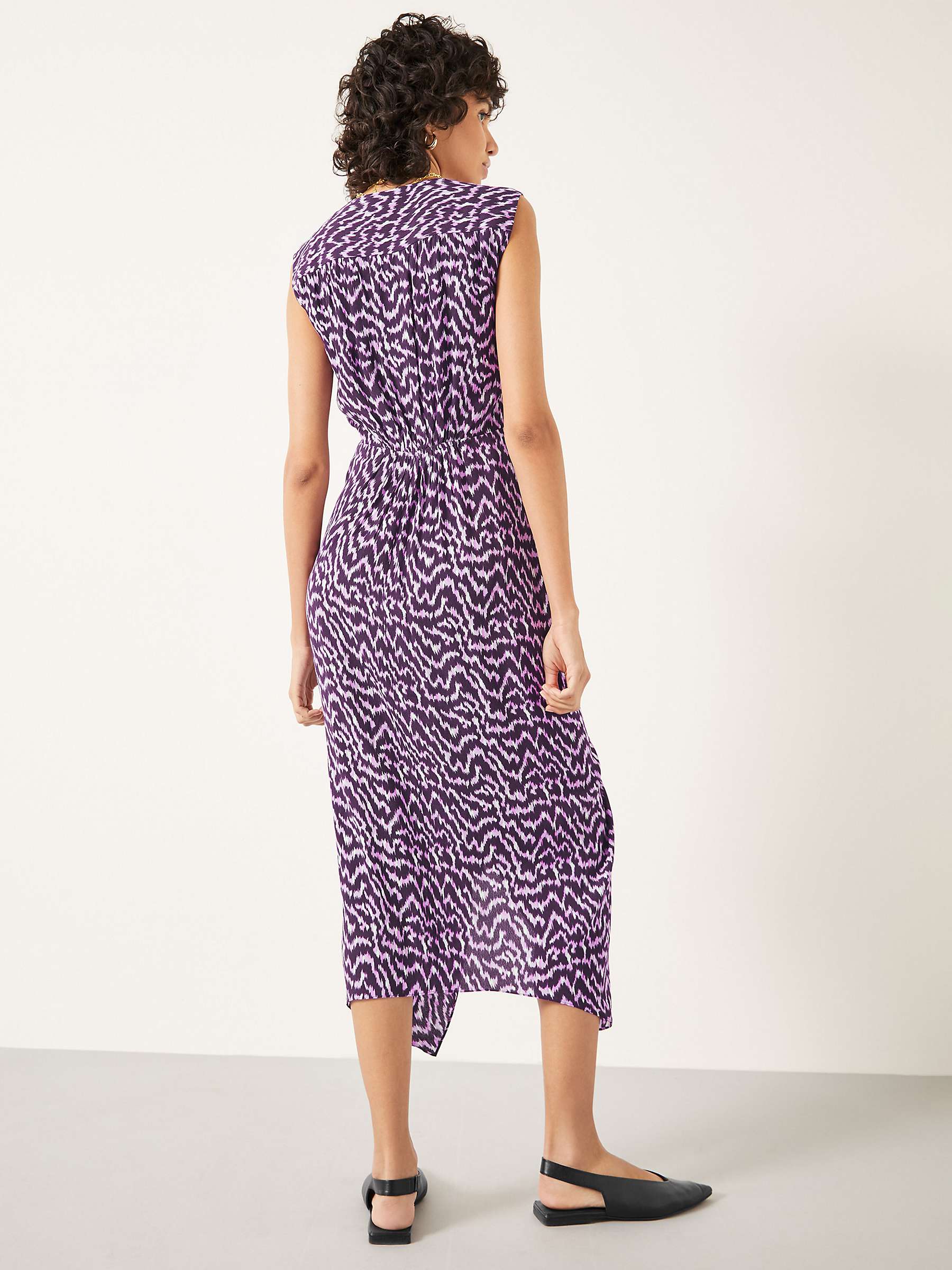 Buy HUSH Francesca Midi Dress, Digital Ikat Lilac Online at johnlewis.com