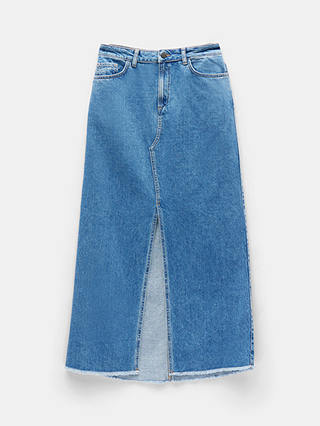HUSH Rachelle Maxi Denim Skirt, Mid Authentic Blue