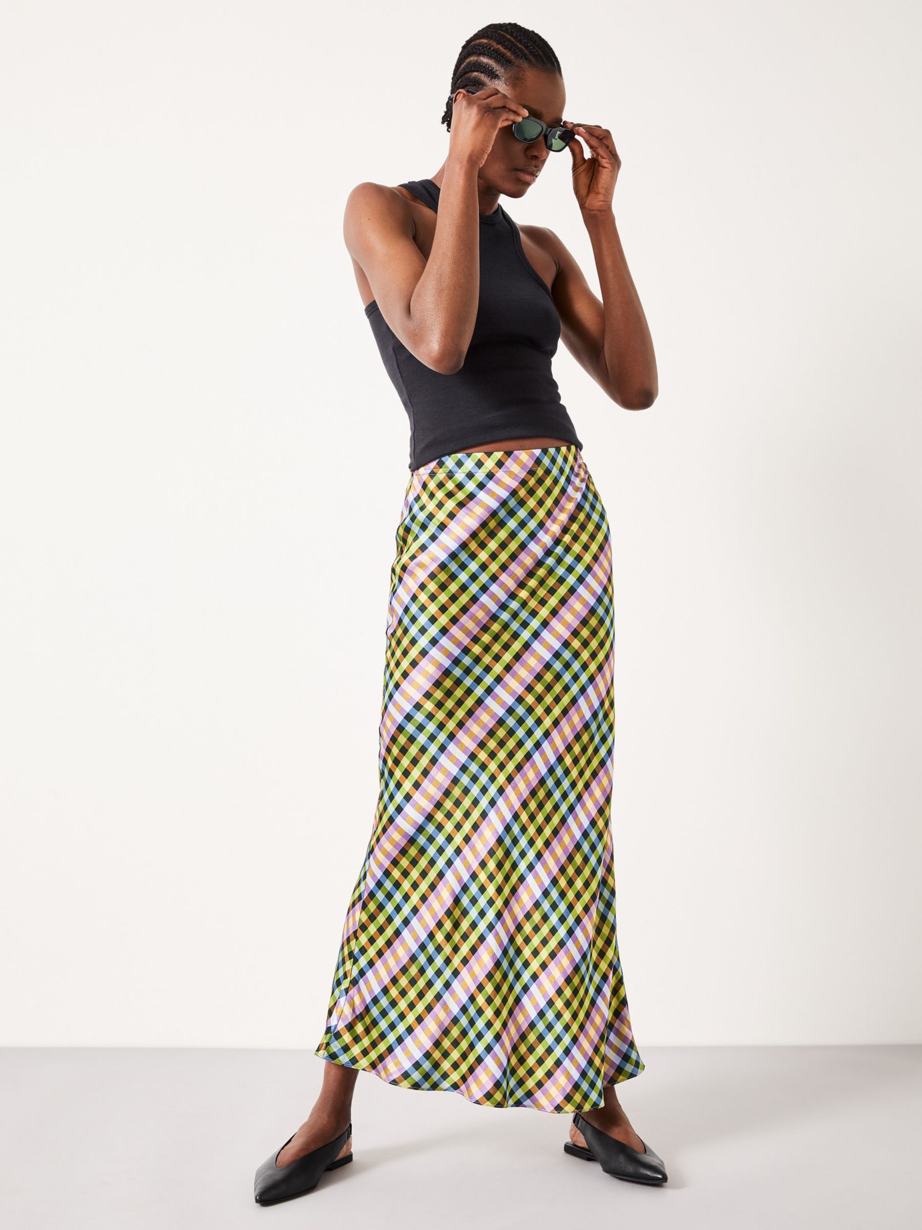 HUSH Simone Slinky Skirt, Multi at John Lewis & Partners