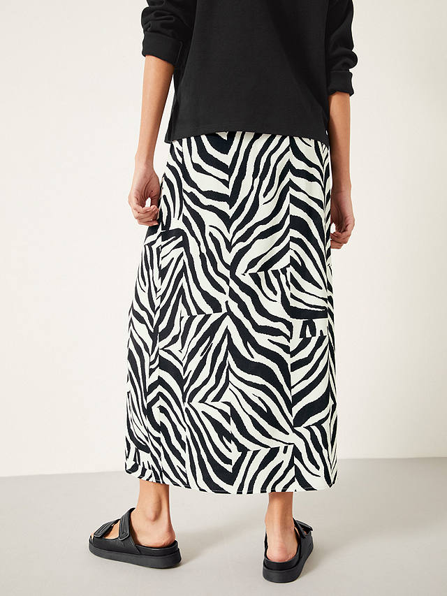 HUSH Zebra Patchwork Wrap Maxi Skirt, Black/White