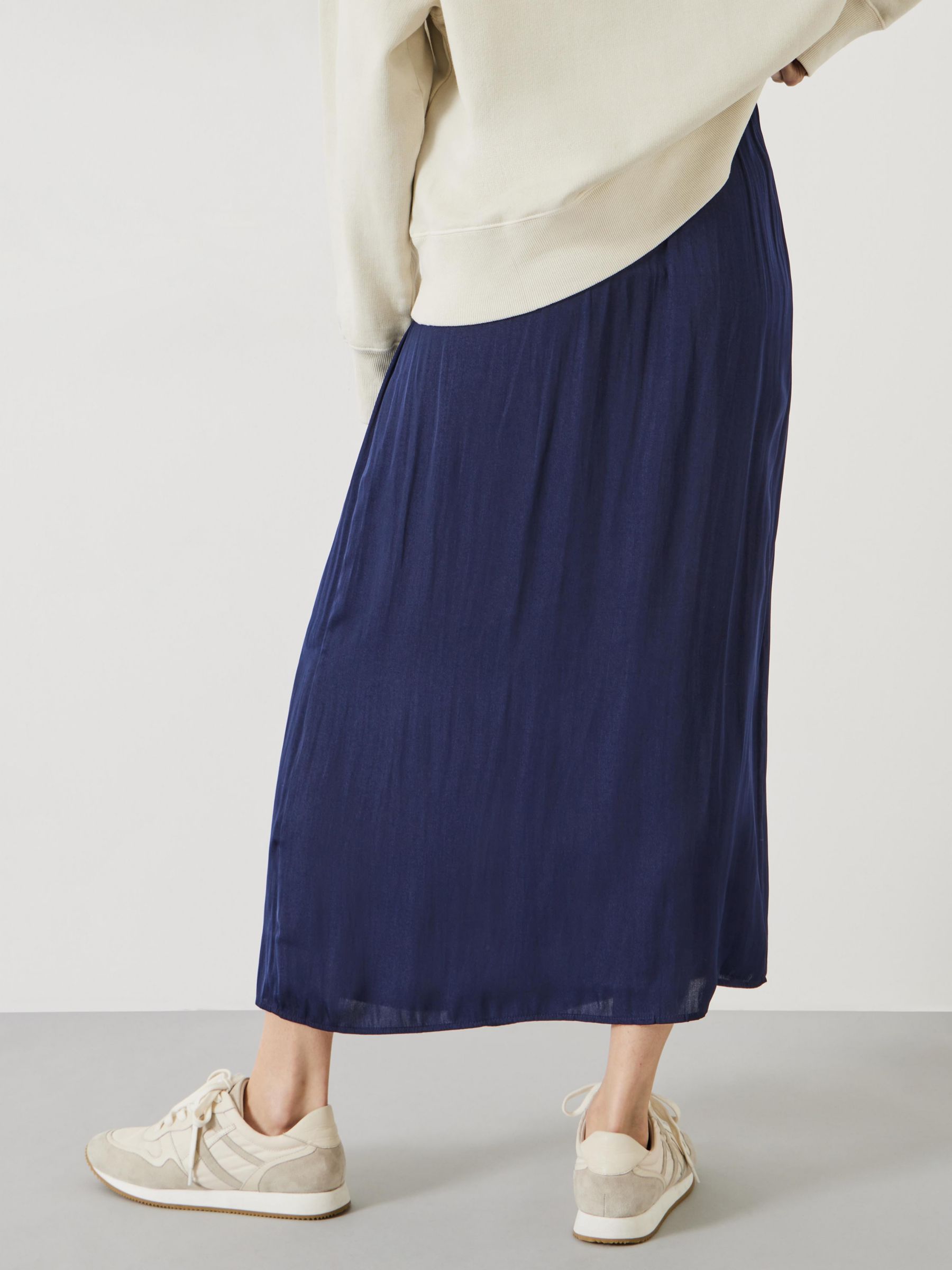 HUSH Simmi Maxi Skirt, Midnight Navy at John Lewis & Partners