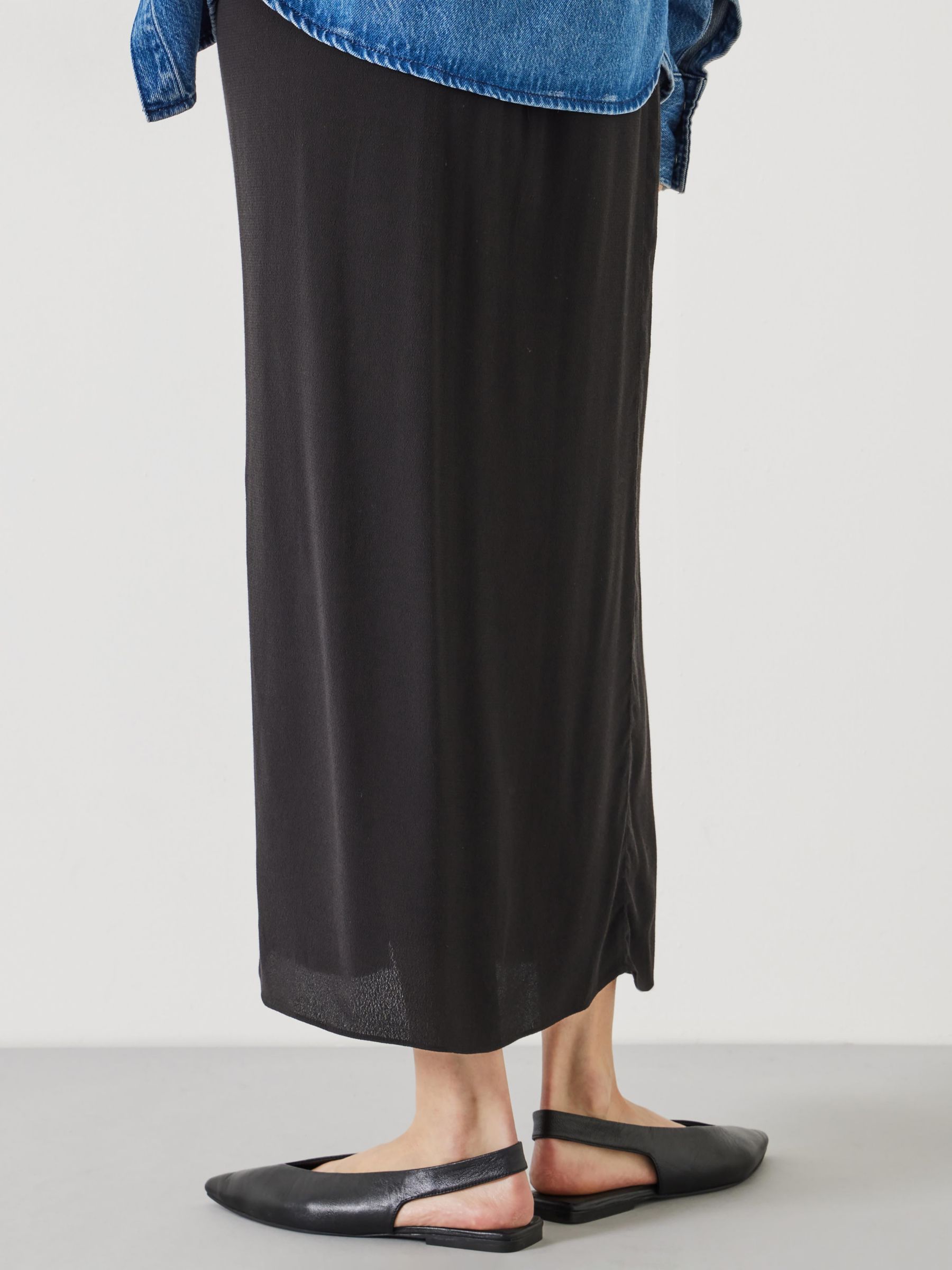 Buy HUSH Anya Split Maxi Skirt, Black Online at johnlewis.com