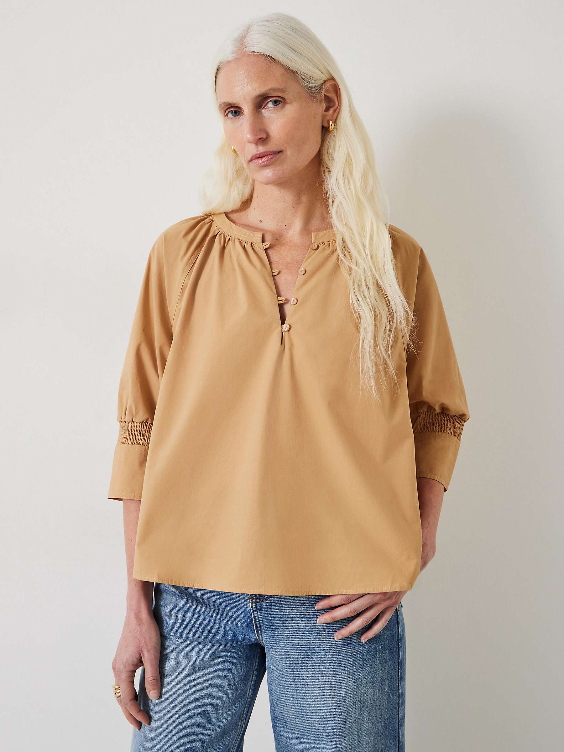 Buy HUSH Charlee Button Cotton Top Online at johnlewis.com
