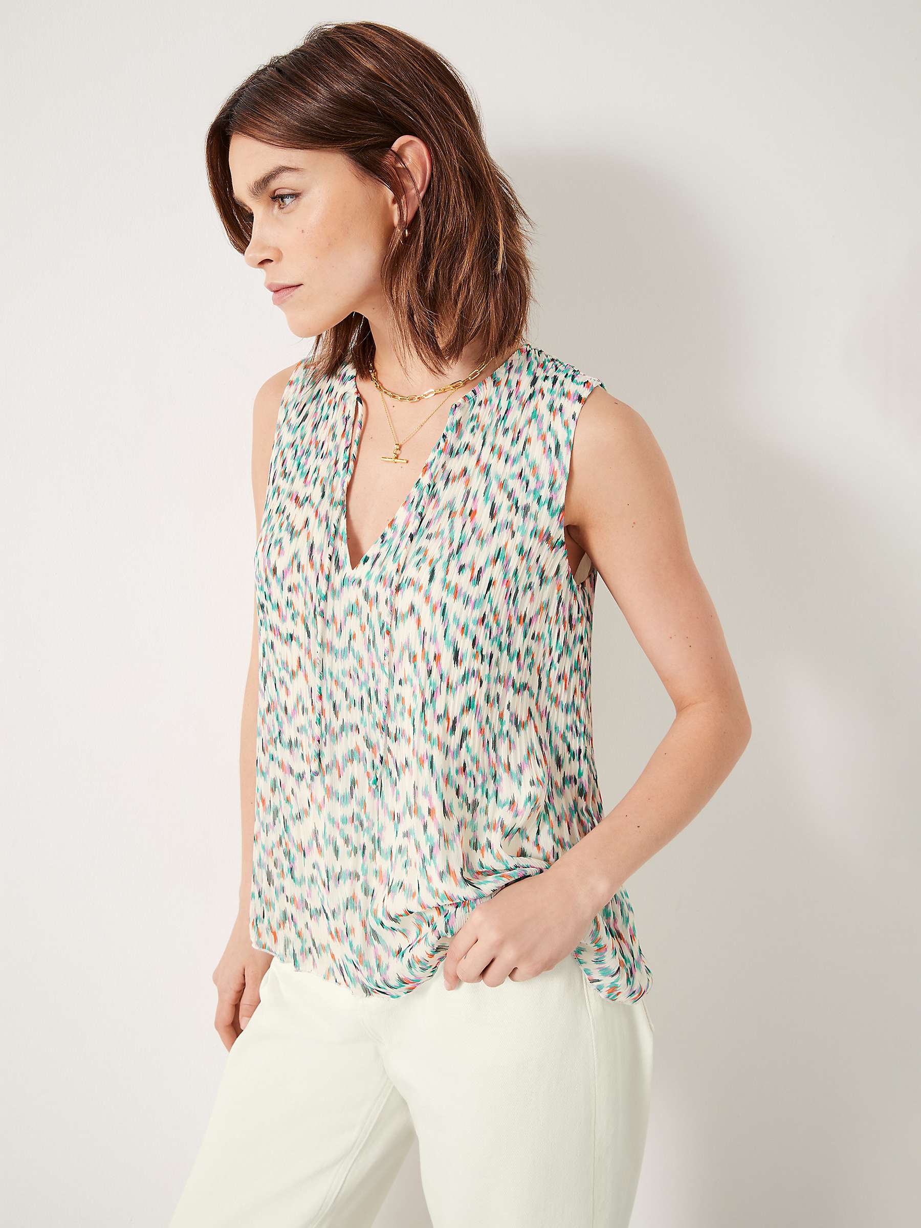 Buy HUSH Isabel Pleated Top, Multi Online at johnlewis.com