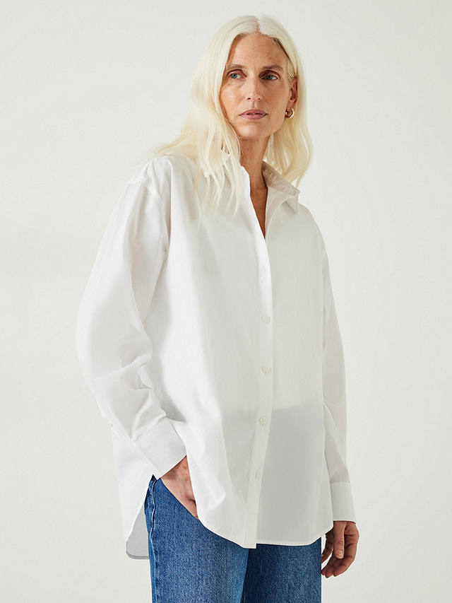 HUSH Pia Oversize Cotton Shirt, White