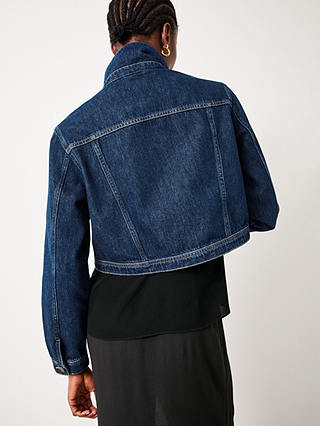 HUSH Ciara Cropped Denim Jacket, Authentic Blue