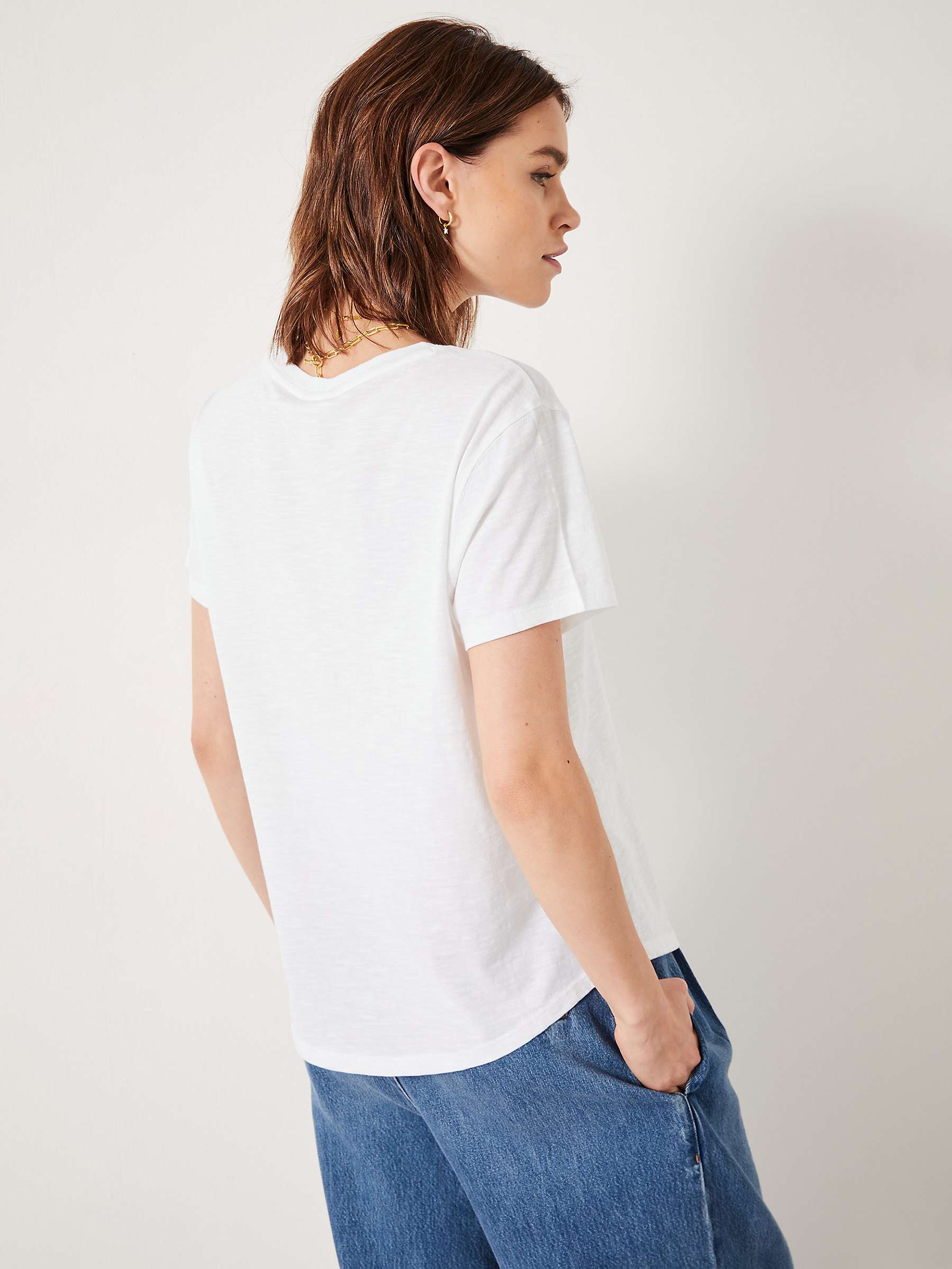 hush Double Star Relaxed T-Shirt, White/Purple at John Lewis & Partners