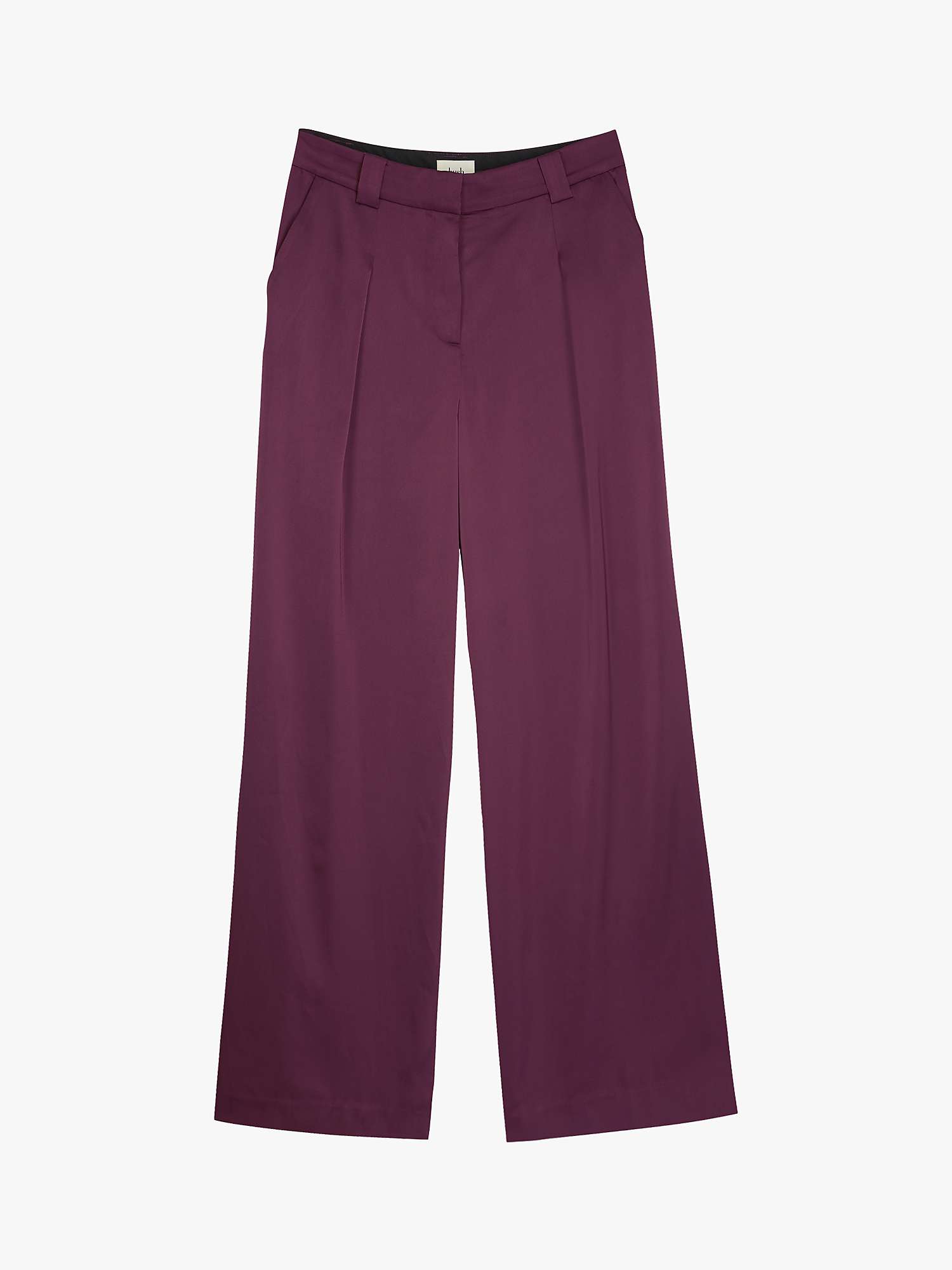 Buy HUSH Melanie Satin Trousers, Purple Online at johnlewis.com