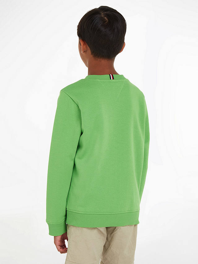 Tommy Hilfiger Kids' Cotton Blend Logo Sweatshirt, Spring Lime