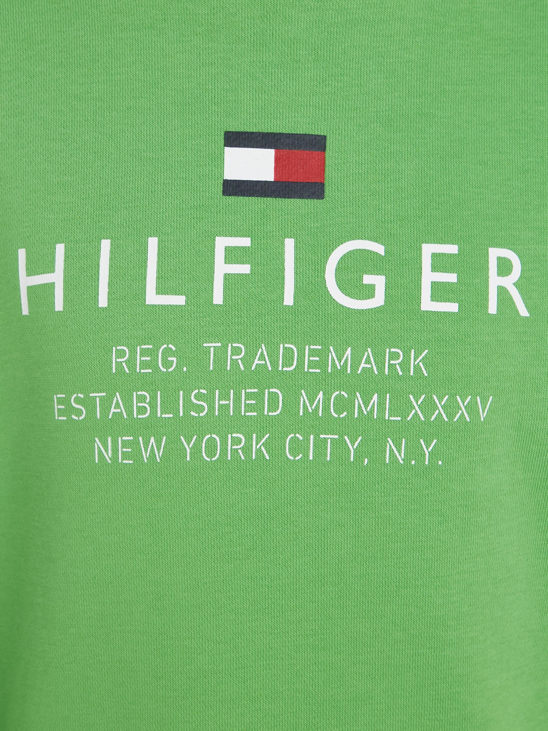 Buy Tommy Hilfiger Kids' Cotton Blend Logo Sweatshirt, Spring Lime Online at johnlewis.com