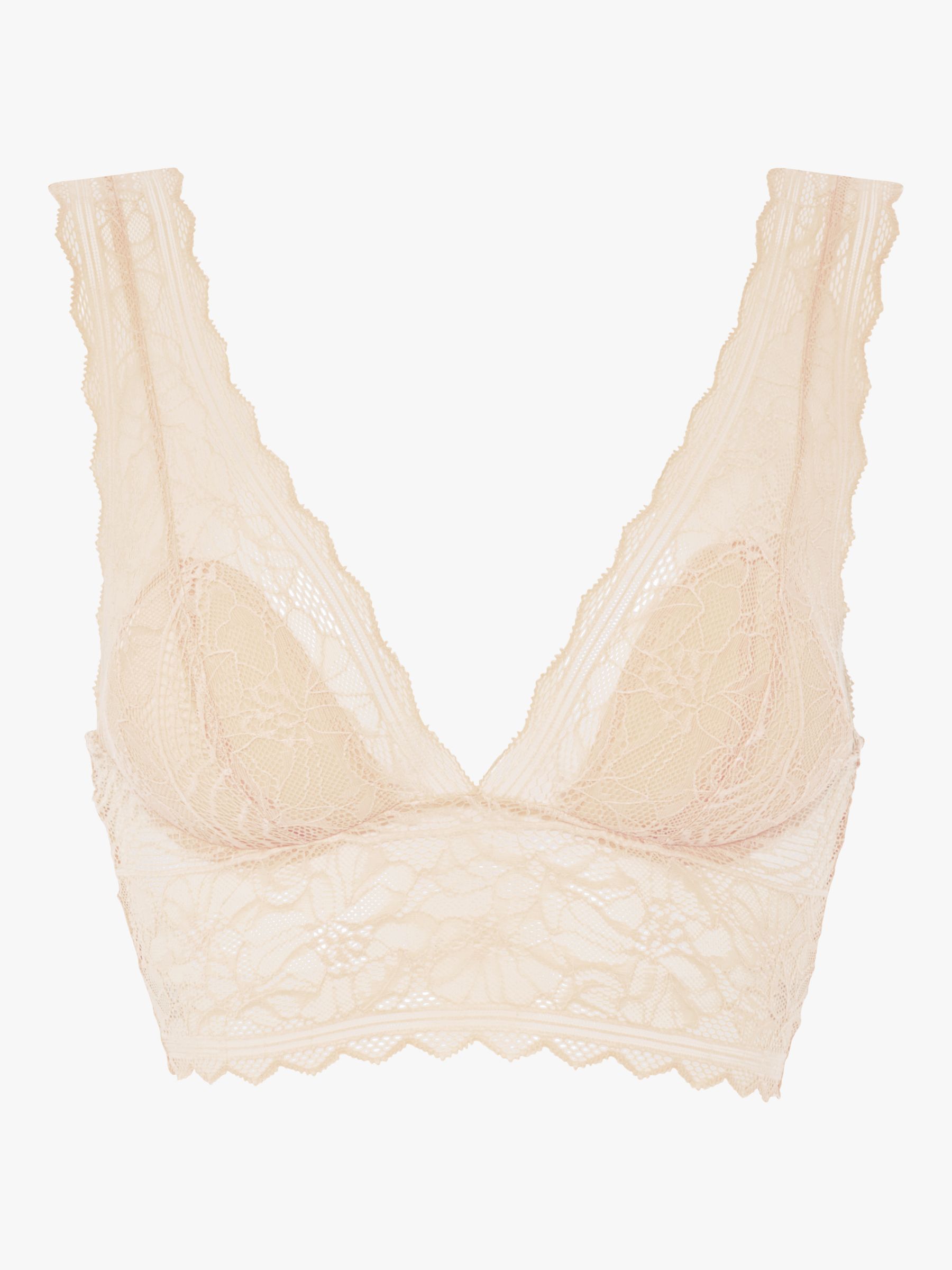 Chantelle Floral Touch Non Wired Bralette, Golden Beige at John