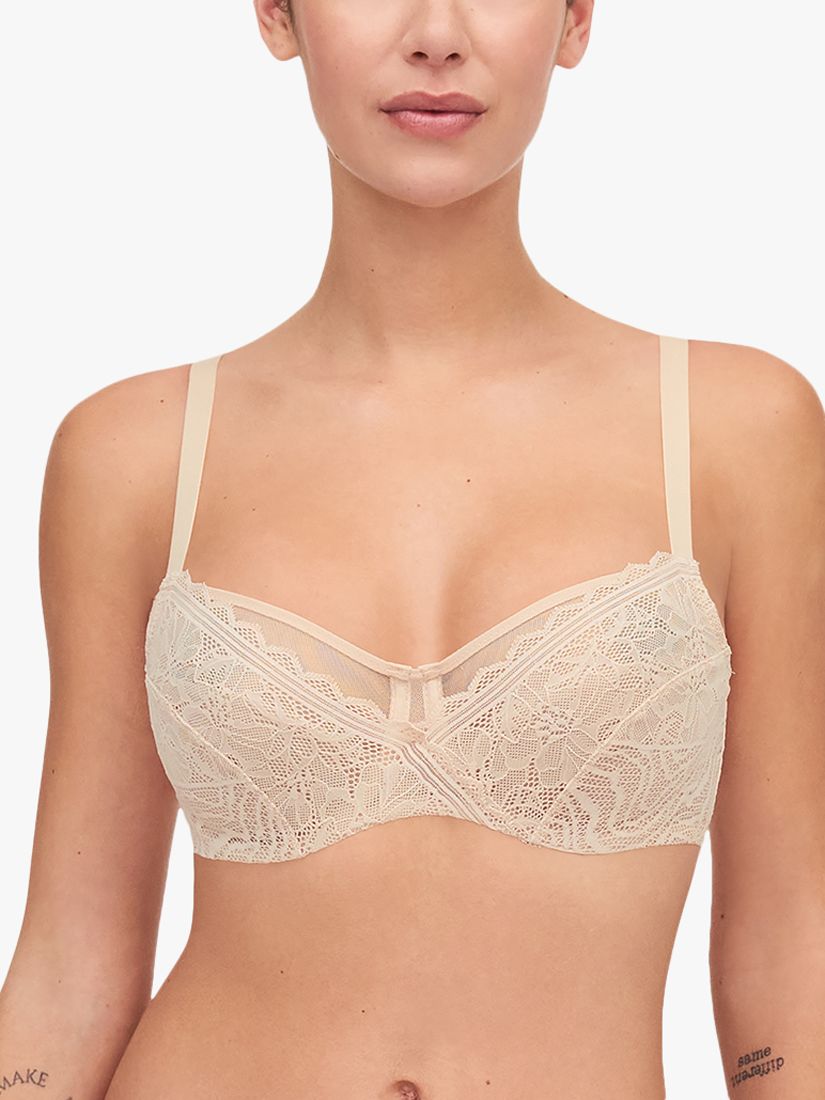AND/OR Luna Floral Lace Balcony Bra, Plum at John Lewis & Partners