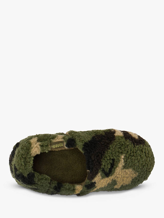 totes Kids' Camouflage Slippers, Green/Black