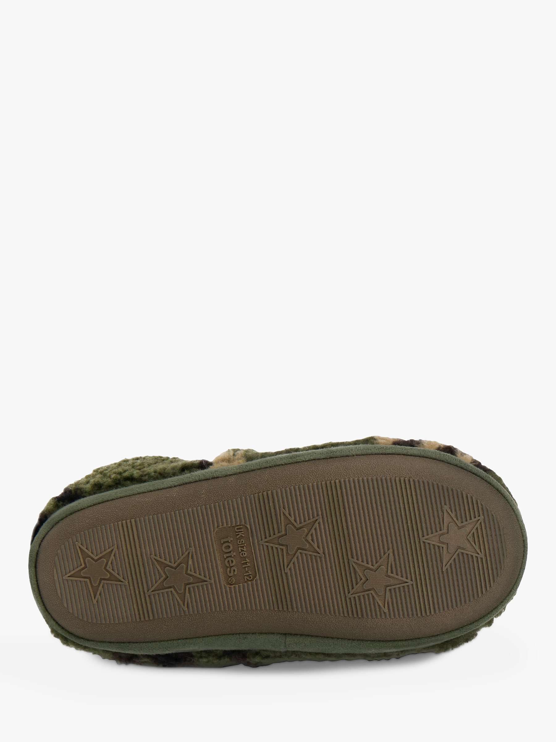 Buy totes Kids' Camouflage Slippers, Green/Black Online at johnlewis.com