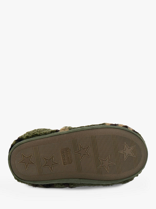 totes Kids' Camouflage Slippers, Green/Black