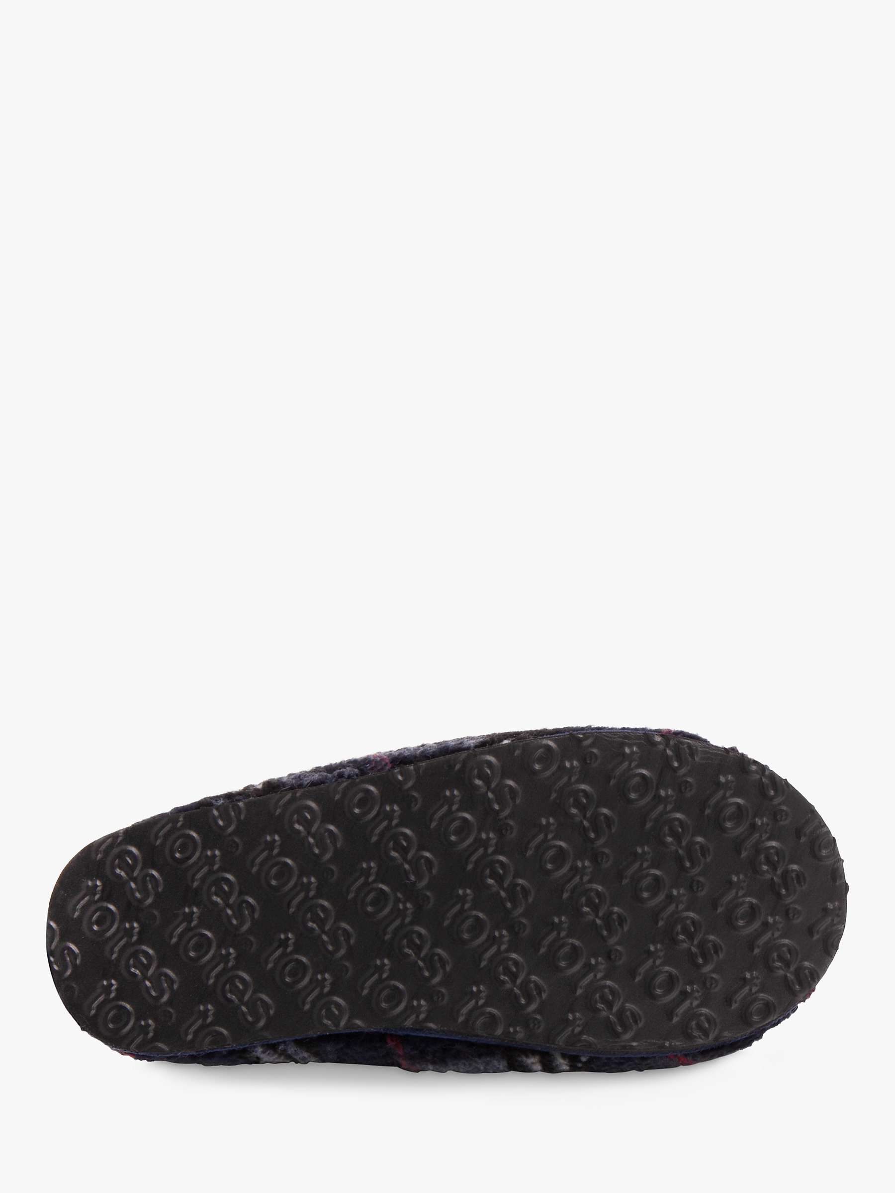 Buy totes Kids' Borg Check Mule Slippers, Navy Online at johnlewis.com