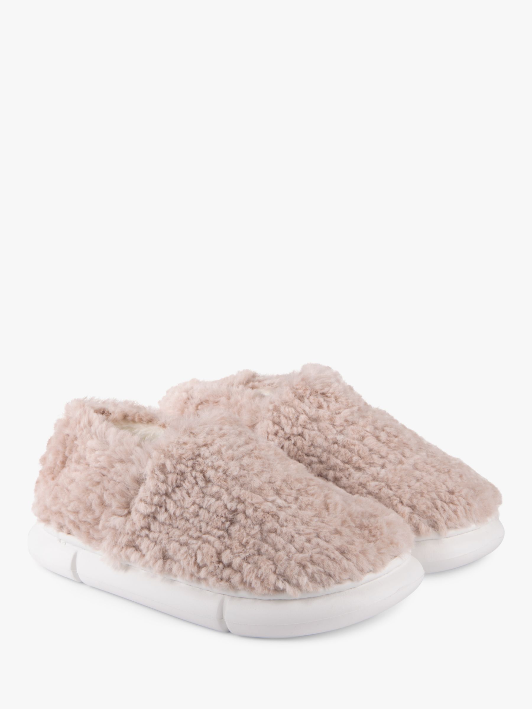 Buy totes Kids' Eva Cloud Textured Faux Fur Slippers, Beige Online at johnlewis.com