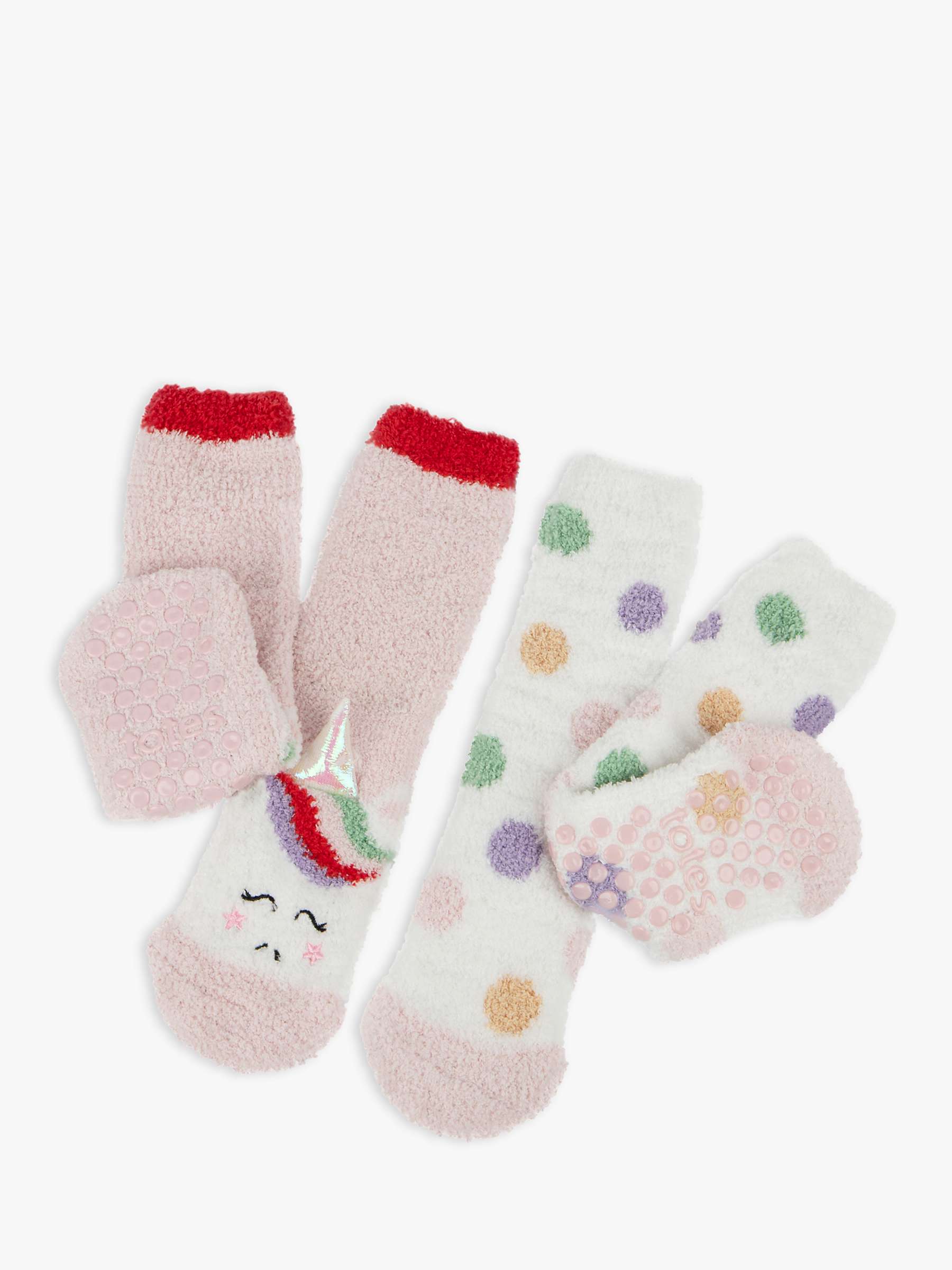 Buy totes Kids' Unicorn Spot Slipper Socks, Pack of 2 Online at johnlewis.com